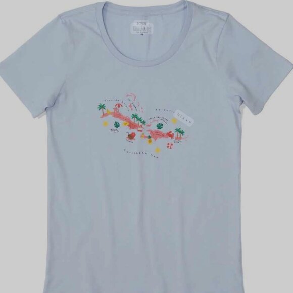 J.Crew Factory collector tee   Caribbean Sea Map, Small - Picture 1 of 4